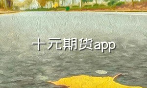 十元期货app
