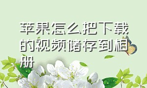 苹果怎么把下载的视频储存到相册