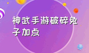 神武手游破碎兔子加点（神武手游成品月影兔加点）