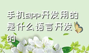 手机app开发用的是什么语言开发的