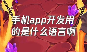 手机app开发用的是什么语言啊