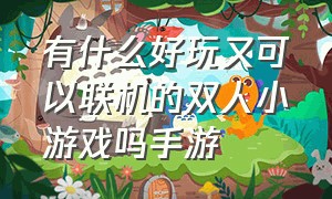 有什么好玩又可以联机的双人小游戏吗手游