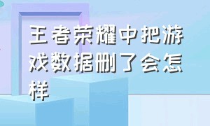 王者荣耀中把游戏数据删了会怎样