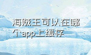 海贼王可以在哪个app上缓存（用什么app可以缓存海贼王）