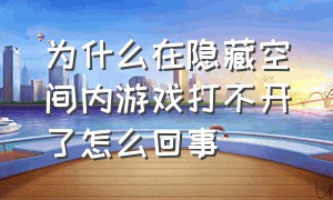 为什么在隐藏空间内游戏打不开了怎么回事（游戏空间不小心被隐藏了怎么找到）