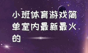 小班体育游戏简单室内最新最火的