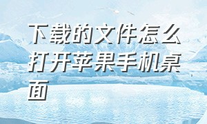 下载的文件怎么打开苹果手机桌面