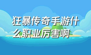 狂暴传奇手游什么职业厉害啊