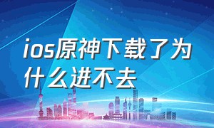 ios原神下载了为什么进不去