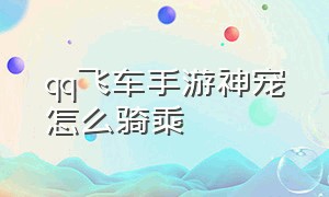 qq飞车手游神宠怎么骑乘