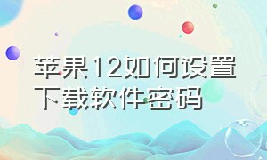 苹果12如何设置下载软件密码（苹果12怎么设置app下载需要密码）