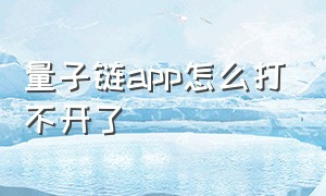 量子链app怎么打不开了（量子链app下载最新版）