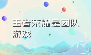 王者荣耀是团队游戏（王者荣耀是团队游戏嘛）