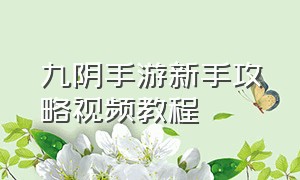 九阴手游新手攻略视频教程（九阴手游怎么激活三个心法）