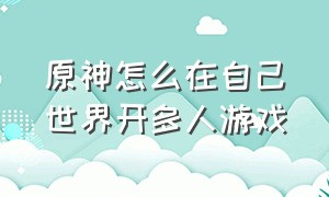 原神怎么在自己世界开多人游戏（原神怎么自己创建多人游戏房间）