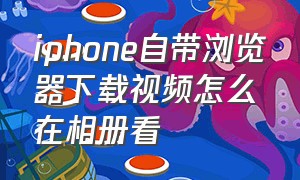 iphone自带浏览器下载视频怎么在相册看