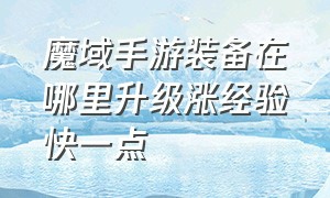 魔域手游装备在哪里升级涨经验快一点