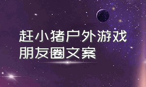 赶小猪户外游戏朋友圈文案