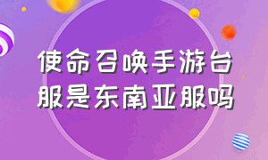 使命召唤手游台服是东南亚服吗（使命召唤手游东南亚服有没有中文）