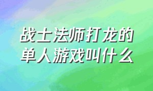 战士法师打龙的单人游戏叫什么（有战士法师牧师的手机游戏叫什么）