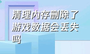 清理内存删除了游戏数据会丢失吗