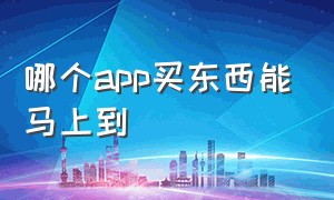 哪个app买东西能马上到（哪个app买东西是正品又便宜）