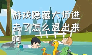 游戏隐藏大师进去了怎么退出来啊（游戏隐藏大师怎么卸载）