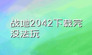 战地2042下载完没法玩