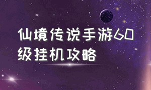 仙境传说手游60级挂机攻略（仙境传说手游挂机攻略最新版本）