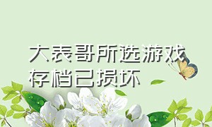 大表哥所选游戏存档已损坏