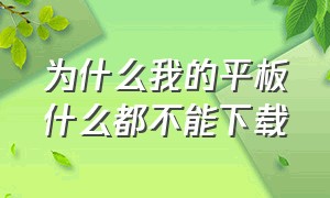 为什么我的平板什么都不能下载