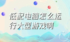 低配电脑怎么运行大型游戏啊（配置低电脑怎么才可以玩大型游戏）