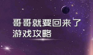 哥哥就要回来了游戏攻略