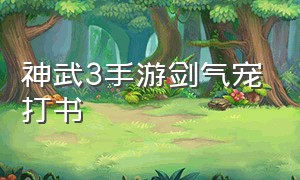 神武3手游剑气宠打书