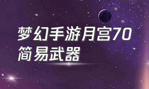 梦幻手游月宫70简易武器