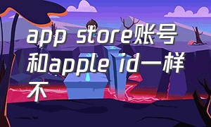 app store账号和apple id一样不