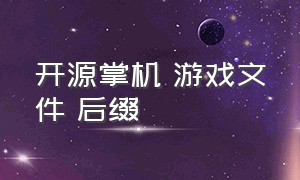 开源掌机 游戏文件 后缀（开源掌机游戏去哪下载）