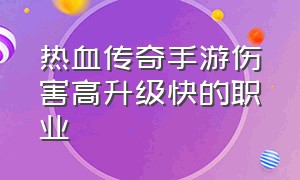 热血传奇手游伤害高升级快的职业