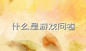 什么是游戏问卷