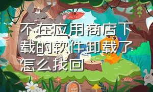 不在应用商店下载的软件卸载了怎么找回（不是应用商店卸载的软件能恢复吗）