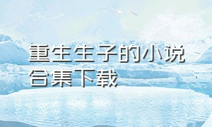 重生生子的小说合集下载