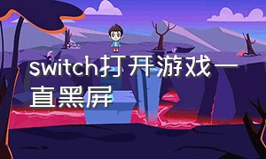 switch打开游戏一直黑屏