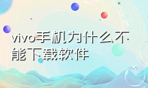 vivo手机为什么不能下载软件