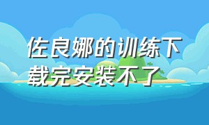 佐良娜的训练下载完安装不了