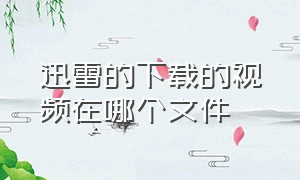 迅雷的下载的视频在哪个文件（迅雷下载的视频文件用什么播放）