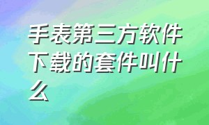 手表第三方软件下载的套件叫什么