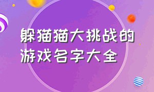 躲猫猫大挑战的游戏名字大全（100个躲猫猫游戏排行榜）