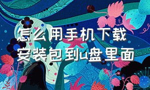 怎么用手机下载安装包到u盘里面