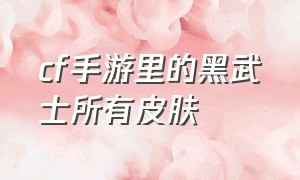 cf手游里的黑武士所有皮肤（cf手游十大稀有皮肤）