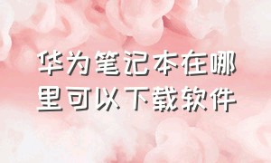 华为笔记本在哪里可以下载软件（华为笔记本怎么在官网下载软件）